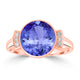 5ct Round Tanzanite Ring with 0.08 cttw Diamond