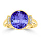 5ct Round Tanzanite Ring with 0.08 cttw Diamond