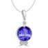 5ct Round Tanzanite Pendant with 0.05 cttw Diamond