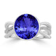 5ct Round Tanzanite Ring with 0.08 cttw Diamond