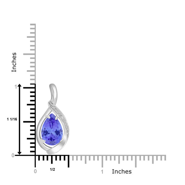 2.9ct Pear Tanzanite Pendant with 0.05 cttw Diamond