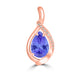 2.9ct Pear Tanzanite Pendant with 0.05 cttw Diamond