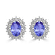 1.52ct Oval Tanzanite Earring with 0.26 cttw Diamond