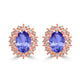 1.52ct Oval Tanzanite Earring with 0.26 cttw Diamond