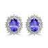 1.52ct Oval Tanzanite Earring with 0.26 cttw Diamond
