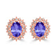 1.52ct Oval Tanzanite Earring with 0.26 cttw Diamond