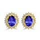 1.52ct Oval Tanzanite Earring with 0.26 cttw Diamond