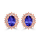 1.52ct Oval Tanzanite Earring with 0.26 cttw Diamond