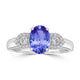 1.2ct Oval Tanzanite Ring with 0.23 cttw Diamond