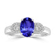 1.2ct Oval Tanzanite Ring with 0.23 cttw Diamond