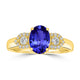 1.2ct Oval Tanzanite Ring with 0.23 cttw Diamond