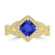 1.05ct Cushion Tanzanite Ring with 0.33 cttw Diamond