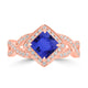 1.05ct Cushion Tanzanite Ring with 0.33 cttw Diamond