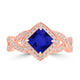 1.05ct Cushion Tanzanite Ring with 0.33 cttw Diamond