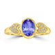 0.76ct Oval Tanzanite Ring with 0.06 cttw Diamond