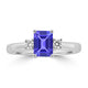 1.05ct Emerald Cut Tanzanite Ring with 0.12 cttw Diamond