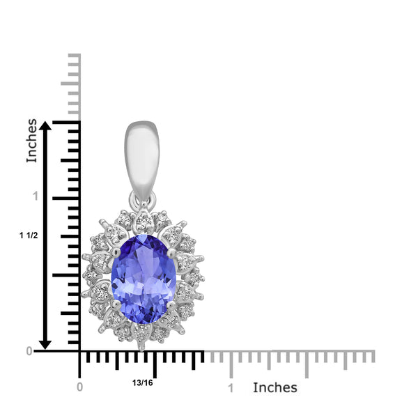 0.76ct Oval Tanzanite Earring with 0.13 cttw Diamond