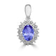 0.76ct Oval Tanzanite Earring with 0.13 cttw Diamond