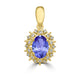 0.76ct Oval Tanzanite Pendant with 0.13 cttw Diamond