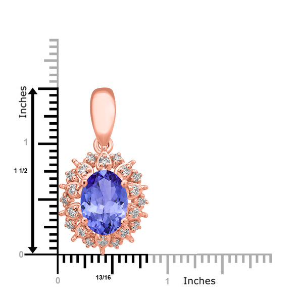 0.76ct Oval Tanzanite Earring with 0.13 cttw Diamond