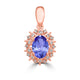0.76ct Oval Tanzanite Earring with 0.13 cttw Diamond