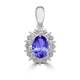 0.76ct Oval Tanzanite Pendant with 0.13 cttw Diamond