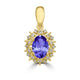 0.76ct Oval Tanzanite Earring with 0.13 cttw Diamond