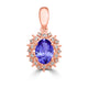 0.76ct Oval Tanzanite Earring with 0.13 cttw Diamond