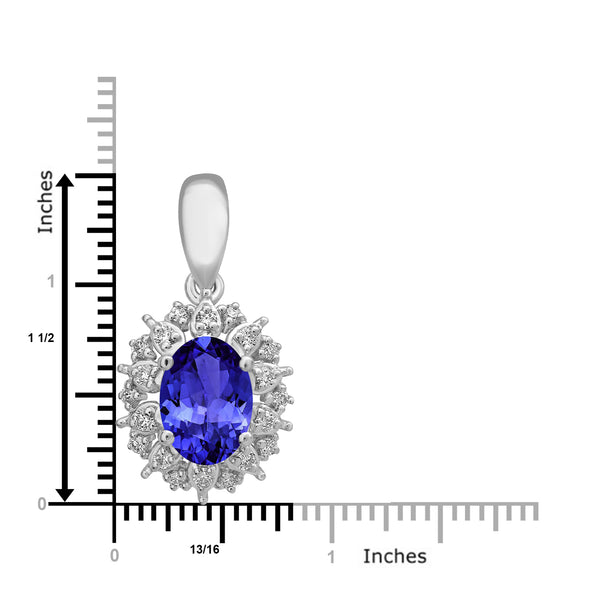 0.76ct Oval Tanzanite Earring with 0.13 cttw Diamond