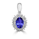 0.76ct Oval Tanzanite Pendant with 0.13 cttw Diamond