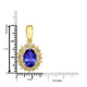 0.76ct Oval Tanzanite Pendant with 0.13 cttw Diamond