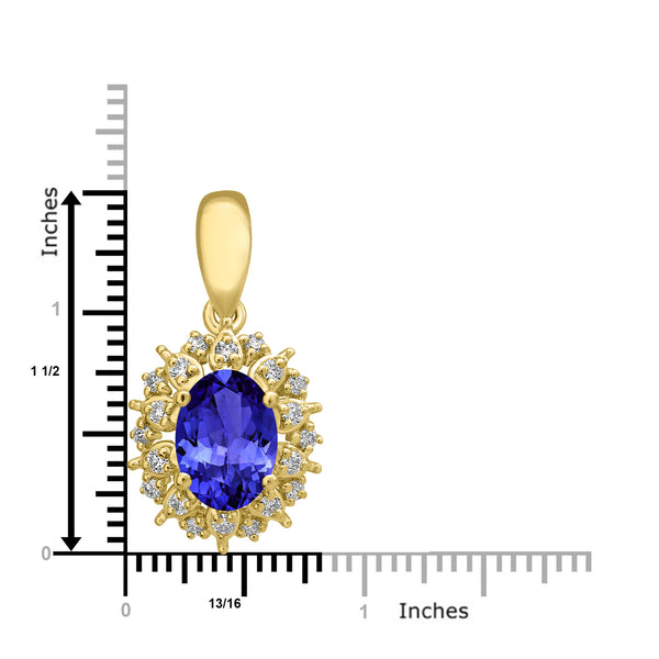 0.76ct Oval Tanzanite Earring with 0.13 cttw Diamond