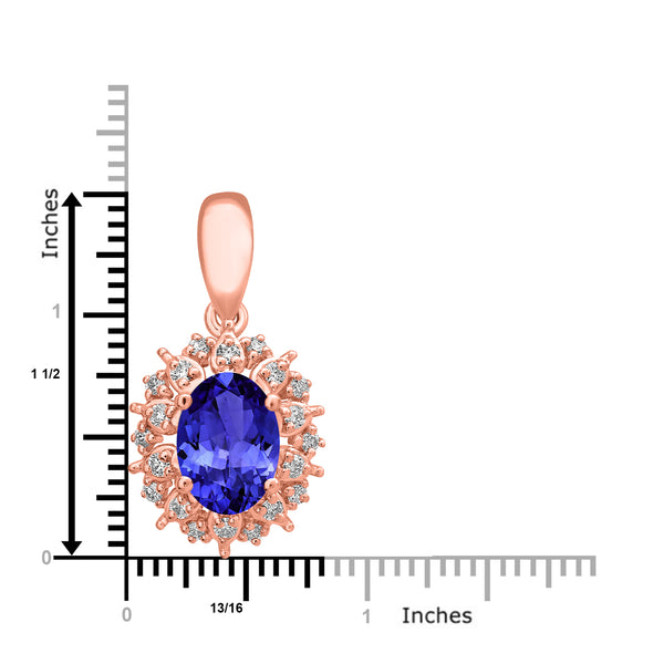 0.76ct Oval Tanzanite Earring with 0.13 cttw Diamond