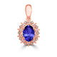 0.76ct Oval Tanzanite Earring with 0.13 cttw Diamond