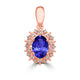 0.76ct Oval Tanzanite Pendant with 0.13 cttw Diamond