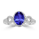 1.2ct Oval Tanzanite Ring with 0.34 cttw Diamond