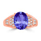 2.85ct Oval Tanzanite Ring with 0.23 cttw Diamond