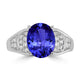 2.85ct Oval Tanzanite Ring with 0.23 cttw Diamond