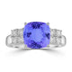 2.85ct Cushion Tanzanite Ring with 0.44 cttw Diamond