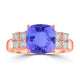 2.85ct Cushion Tanzanite Ring with 0.44 cttw Diamond