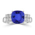 2.85ct Cushion Tanzanite Ring with 0.44 cttw Diamond