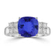 2.85ct Cushion Tanzanite Ring with 0.44 cttw Diamond