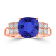 2.85ct Cushion Tanzanite Ring with 0.44 cttw Diamond