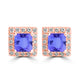 0.66ct Cushion Tanzanite Earring with 0.14 cttw Diamond