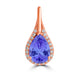 2.05ct Pear Tanzanite Pendant with 0.13 cttw Diamond