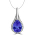 2.05ct Pear Tanzanite Pendant with 0.13 cttw Diamond