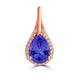 2.05ct Pear Tanzanite Pendant with 0.13 cttw Diamond