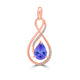 2.6ct Pear Tanzanite Pendant with 0.17 cttw Diamond