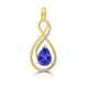 2.6ct Pear Tanzanite Pendant with 0.17 cttw Diamond