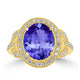 4.9ct Oval Tanzanite Ring with 0.57 cttw Diamond